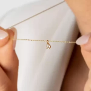 1 ct Pear Cut Lab Grown Diamond Solitaire Pendant with Chain - Image 8