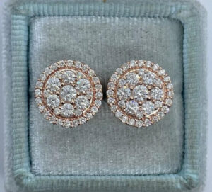 2 ct Lab Grown Diamond Cluster Earrings - Image 6