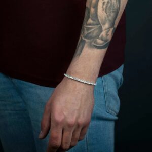 10 ct Lab Grown Diamond Men's Tennis Bracelet - Image 2