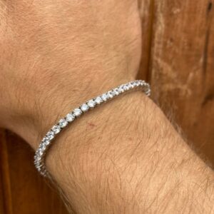 12 ct Lab Grown Diamond Men's Tennis Bracelet