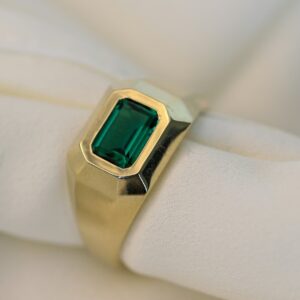 2.5 ct Lab Grown Emerald Men's Ring