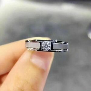 0.50 ct Lab Grown Diamond Men's Solitaire Ring - Image 2