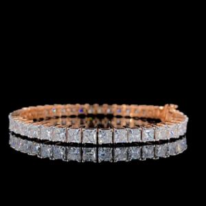 9 ct Princess Cut Lab Grown Diamond Men's Tennis Bracelet - Image 3