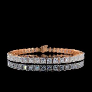 9 ct Princess Cut Lab Grown Diamond Men's Tennis Bracelet