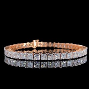 9 ct Princess Cut Lab Grown Diamond Men's Tennis Bracelet - Image 2
