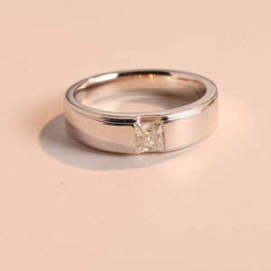 1 ct Princess Cut Lab Grown Diamond Men's Solitaire Ring