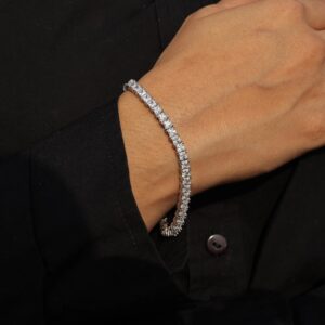 5.5 ct Princess Cut Lab Grown Diamond Unisex Tennis Bracelet