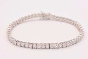 10 ct Princess Cut Lab Grown Diamond Men's Tennis Bracelet