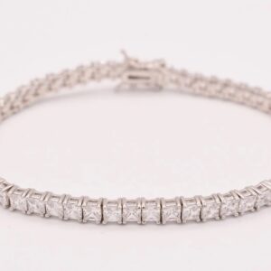 10 ct Princess Cut Lab Grown Diamond Men's Tennis Bracelet