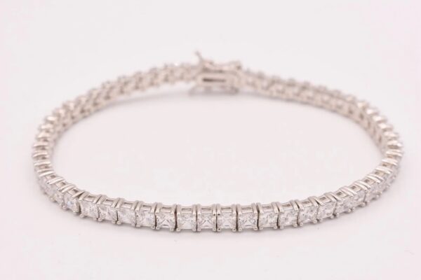 10 ct Princess Cut Lab Grown Diamond Men's Tennis Bracelet