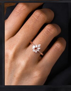 0.50 ct Multi Shaped Lab Grown Diamond Cluster Ring - Image 4