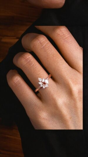 0.50 ct Multi Shaped Lab Grown Diamond Cluster Ring - Image 5