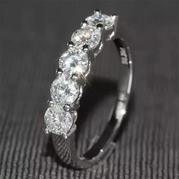 1.10 ct Lab Grown Diamond Half Eternity Band Ring  (6)