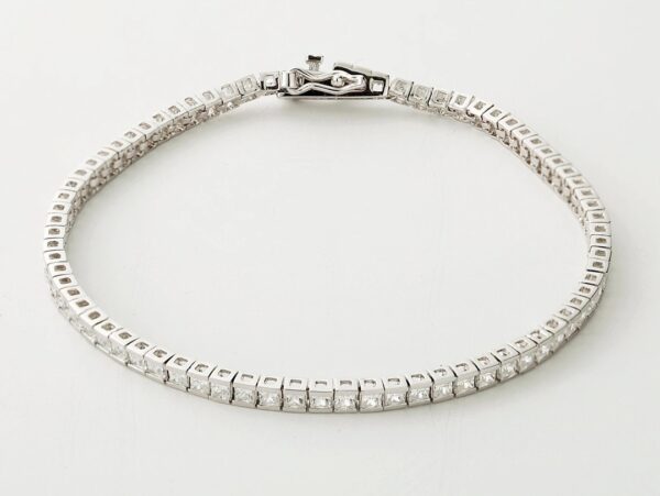 7 ct Princess Cut Lab Grown Diamond Unisex Tennis Bracelet