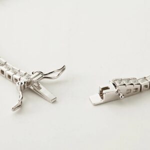 7 ct Princess Cut Lab Grown Diamond Unisex Tennis Bracelet - Image 2