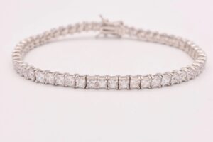 10 ct Princess Cut Lab Grown Diamond Men's Tennis Bracelet - Image 4