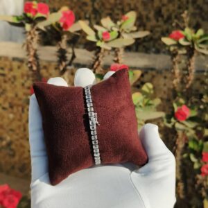15 ct Emerald Cut Lab Grown Diamond Men's Tennis Bracelet - Image 3