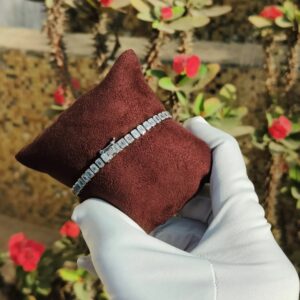 15 ct Emerald Cut Lab Grown Diamond Men's Tennis Bracelet - Image 4
