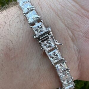 12 ct Princess Cut Lab Grown Diamond Men's Tennis Bracelet - Image 5