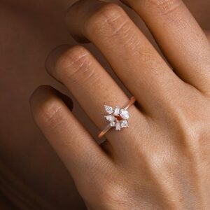 0.50 ct Multi Shaped Lab Grown Diamond Cluster Ring