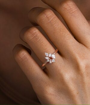 0.50 ct Multi Shaped Lab Grown Diamond Cluster Ring