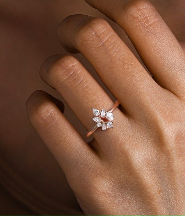 0.50 ct Multi Shaped Lab Grown Diamond Cluster Ring