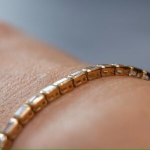 10 ct Emerald Cut Lab Grown Diamond Men's Tennis Bracelet - Image 2