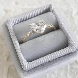 2.40 ct Heart Shaped Lab Grown Diamond Accented Solitaire Ring - Image 5