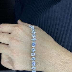 15 ct Multi Cut Lab Grown Diamond Unisex Tennis Bracelet - Image 3