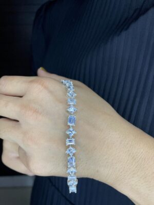 15 ct Multi Cut Lab Grown Diamond Unisex Tennis Bracelet - Image 3