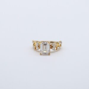 3 ct Lab Grown Accented With Solitaire Diamond Ring