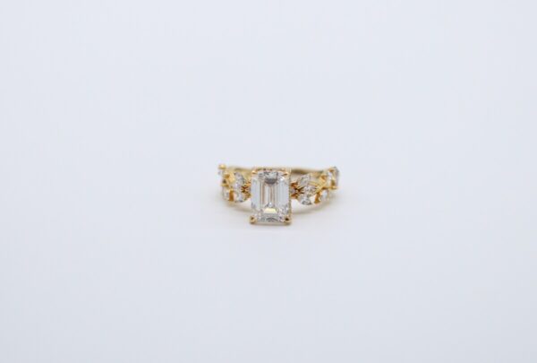 3 ct Lab Grown Accented With Solitaire Diamond Ring