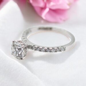 2 ct Lab Grown Accented With Solitaire Diamond Ring - Image 9