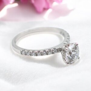 2 ct Lab Grown Accented With Solitaire Diamond Ring - Image 4