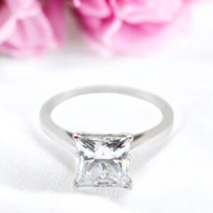 2 ct Lab Grown Princess Solitaire Diamond Ring