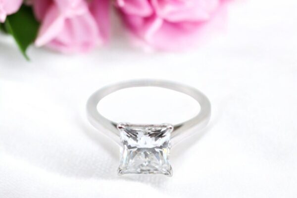 2 ct Lab Grown Princess Solitaire Diamond Ring
