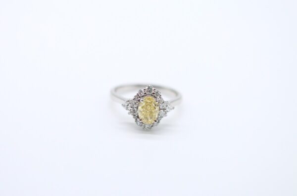 2.14 ct Lab Grown Accented With Solitaire Diamond Ring