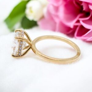 2.15 ct Lab Grown Cut Cushion Accented With Solitaire Diamond Ring - Image 5