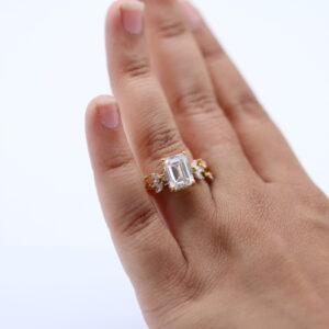 3 ct Lab Grown Accented With Solitaire Diamond Ring - Image 2