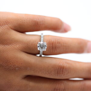 2 ct Lab Grown Accented With Solitaire Diamond Ring - Image 2