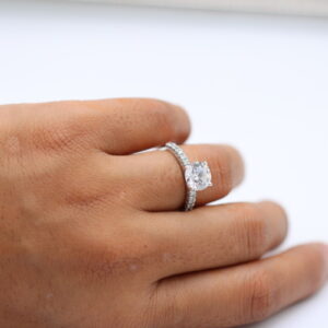 2 ct Lab Grown Accented With Solitaire Diamond Ring - Image 7