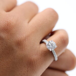 2 ct Lab Grown Accented With Solitaire Diamond Ring - Image 8