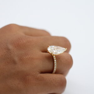 3.20 ct Lab Grown Pear Cut Accented With Solitaire Diamond Ring - Image 8