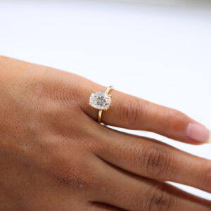 2.15 ct Lab Grown Cut Cushion Accented With Solitaire Diamond Ring - Image 8