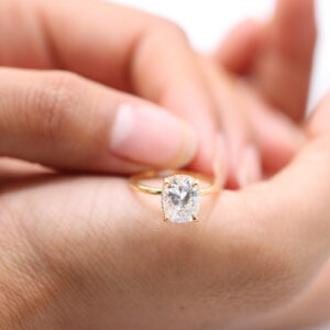 2.15 ct Lab Grown Cut Cushion Accented With Solitaire Diamond Ring - Image 9