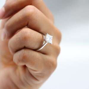 2 ct Lab Grown Princess Solitaire Diamond Ring - Image 7