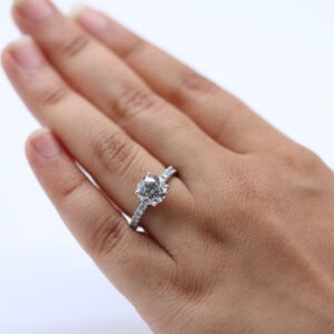 2 ct Lab Grown Round Accented With Solitaire Diamond Ring - Image 2