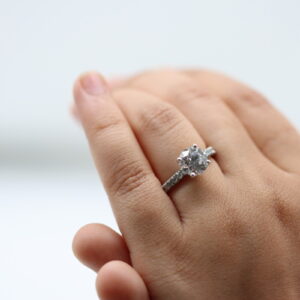 2 ct Lab Grown Round Accented With Solitaire Diamond Ring - Image 3