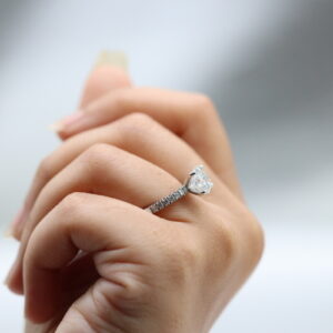 2 ct Lab Grown Round Accented With Solitaire Diamond Ring - Image 11