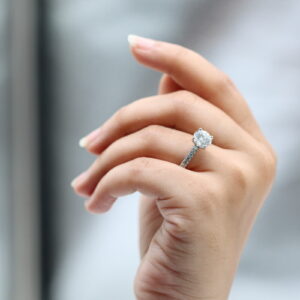 2 ct Lab Grown Round Accented With Solitaire Diamond Ring - Image 15
